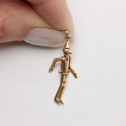 Vintage 9ct Gold Articulated Pinocchio Charm
