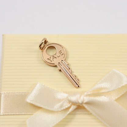 Vintage 9ct Gold Yale Key Charm, 1961