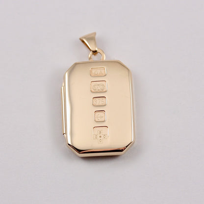 Vintage 9ct Gold Ingot Style Locket 2000 Millennium Hallmarked