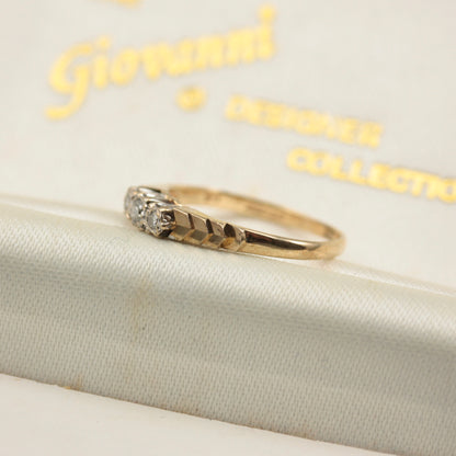 Vintage 9ct Gold Diamond Three Stone Ring, 1989
