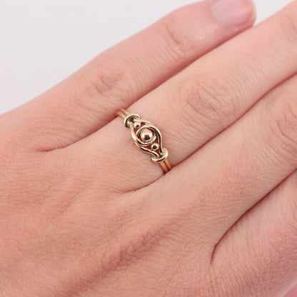 Antique Victorian 9ct Gold Keeper Knot Ring, 1896