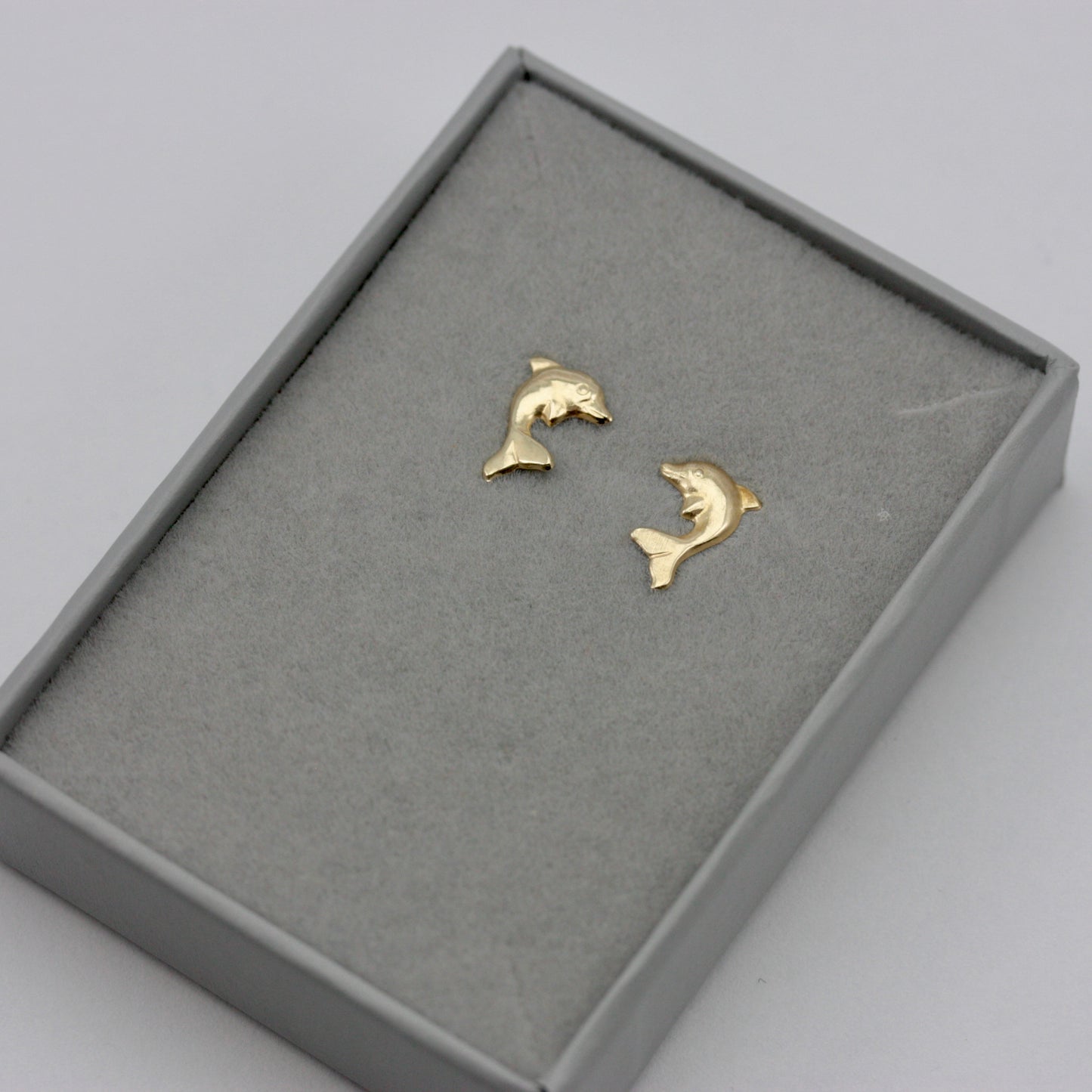 Vintage 9ct Gold Dolphin Stud Earrings, 1980s