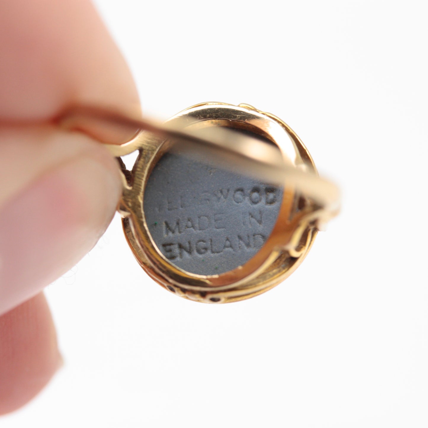 Vintage 9ct Gold Wedgwood Jasperware Ring, 1972