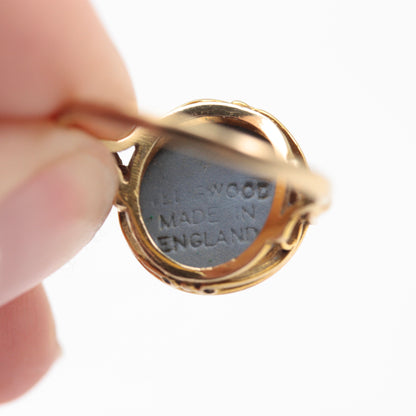 Vintage 9ct Gold Wedgwood Jasperware Ring, 1972