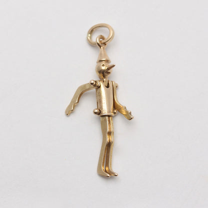 vintage 9ct gold pinocchio charm