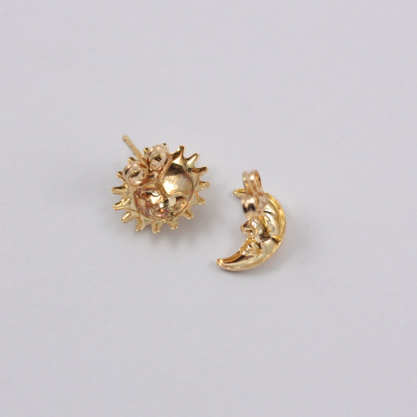 Pre-owned 18ct Gold Sun and Moon Stud Earrings
