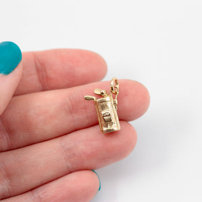Vintage 9ct Gold Golf Club Set Charm, 1967