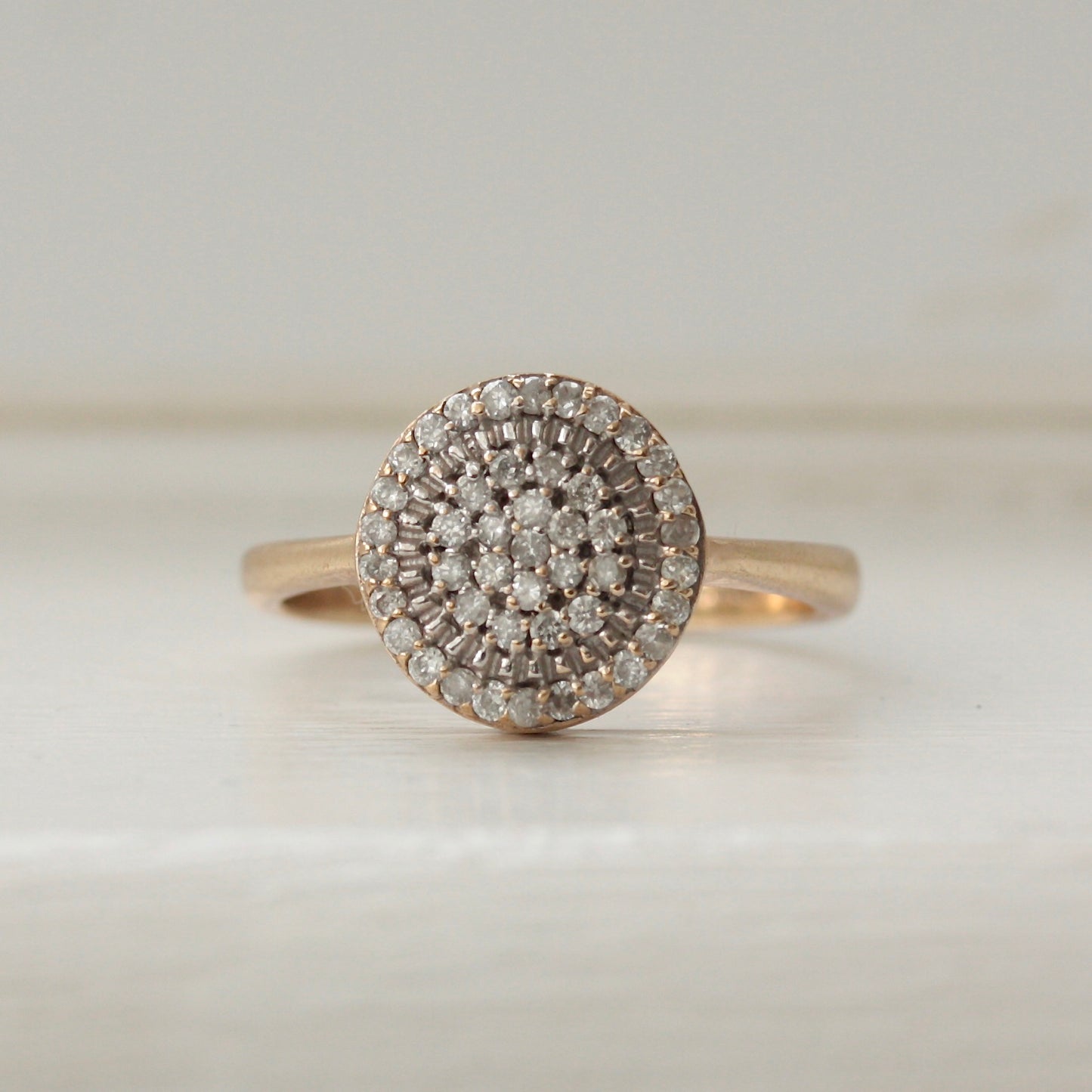 Pre-owned 9ct Yellow Gold and Diamond Target Ring