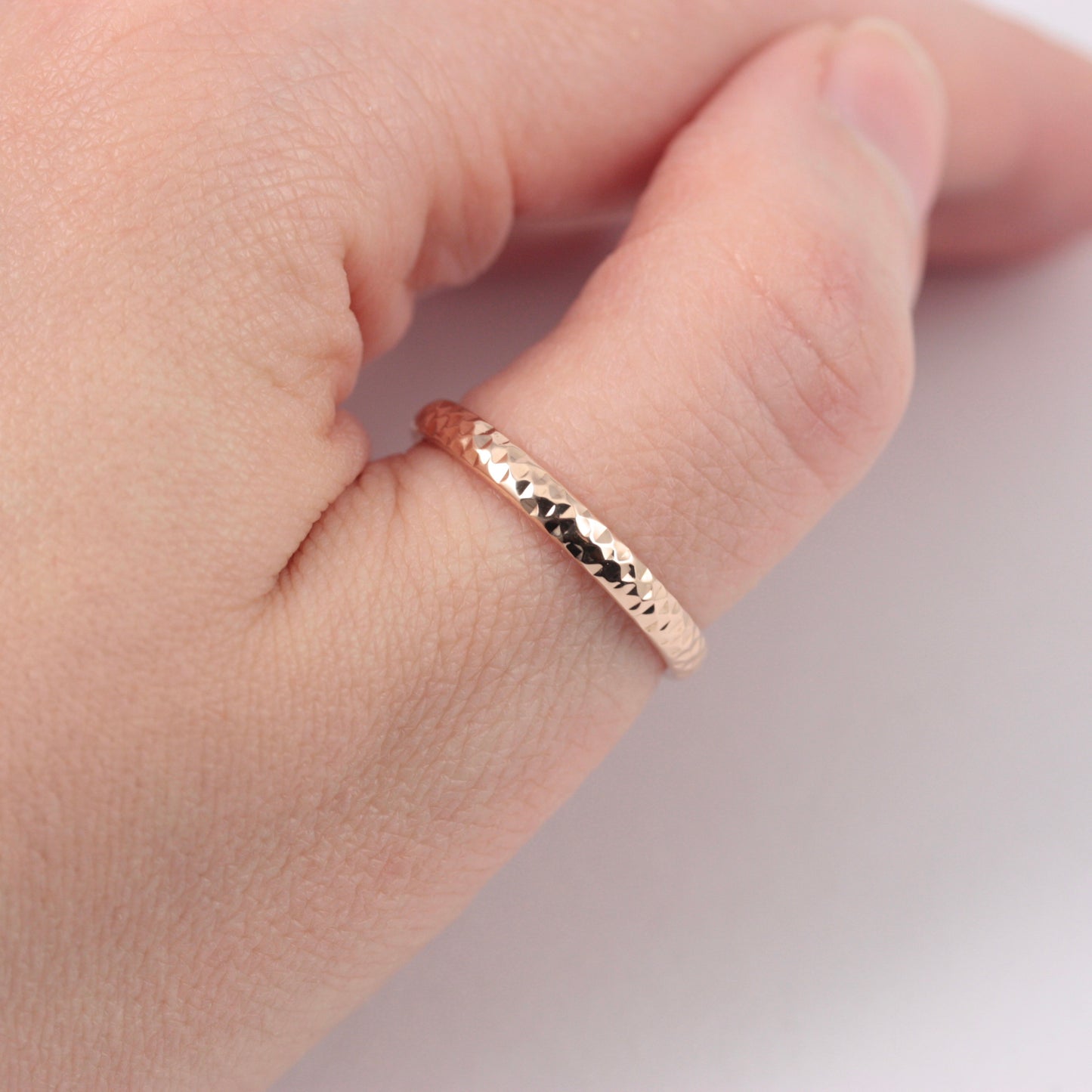 Pre-owned 9ct Rose Gold Textured Band Ring