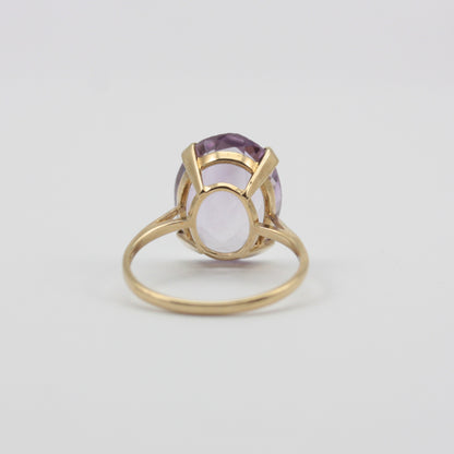 Vintage 9ct Gold Pale Amethyst Cocktail Ring, 1992