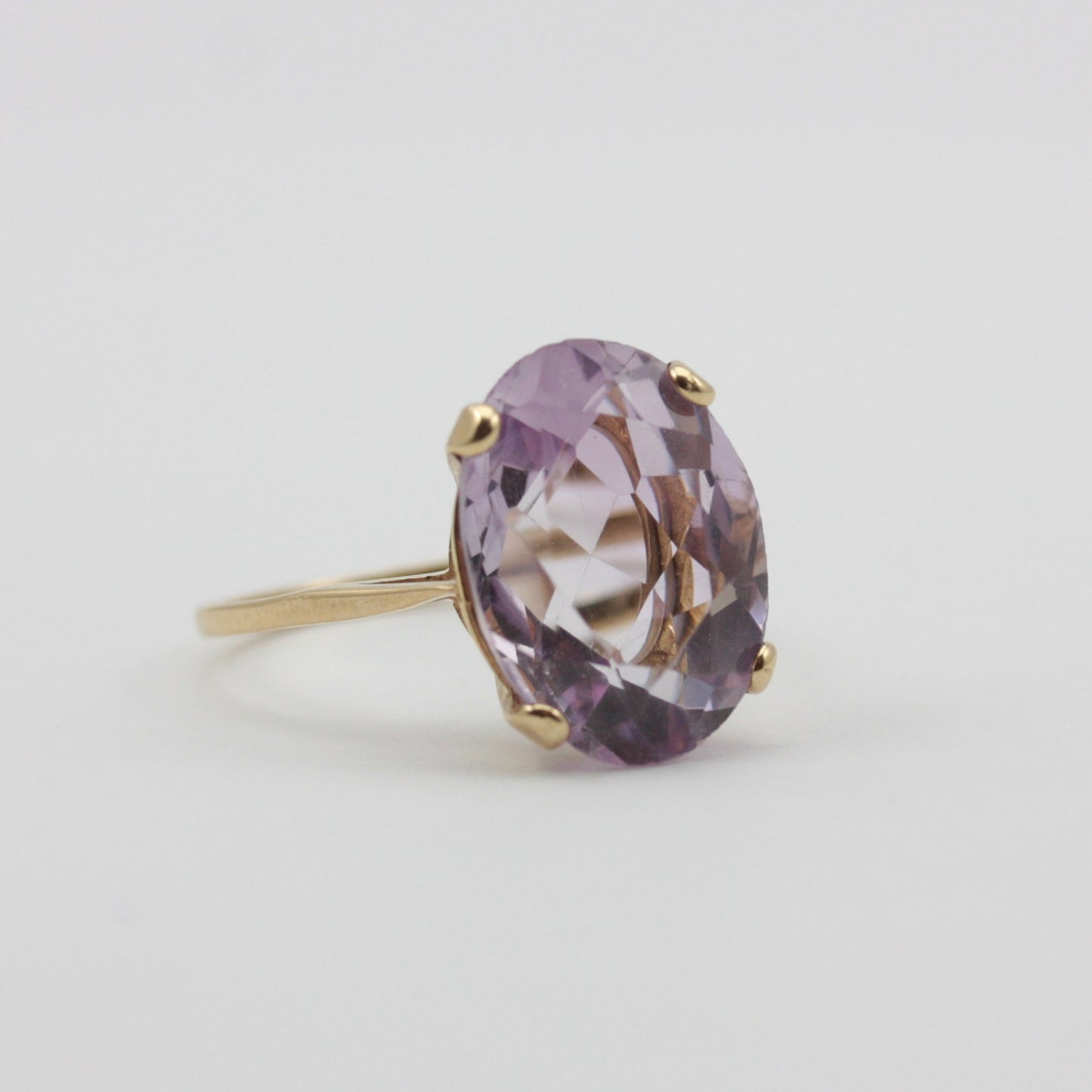 Vintage 9ct Gold Pale Amethyst Cocktail Ring, 1992