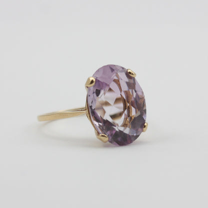 Vintage 9ct Gold Pale Amethyst Cocktail Ring, 1992