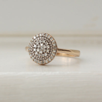 Pre-owned 9ct Yellow Gold and Diamond Target Ring
