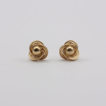 Vintage 9ct Gold Knot Stud Earrings, 7mm