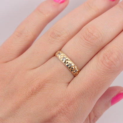 Vintage 9ct Gold Spinel Eternity Ring, 1977