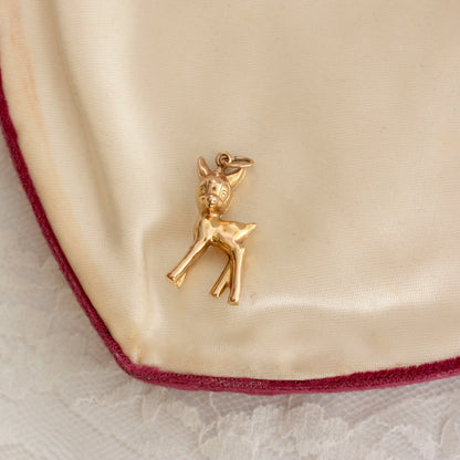 Vintage 9ct Gold Bambi / Deer Charm, 1973