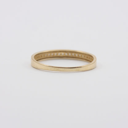 Pre-owned 9ct Gold CZ Half Eternity Ring