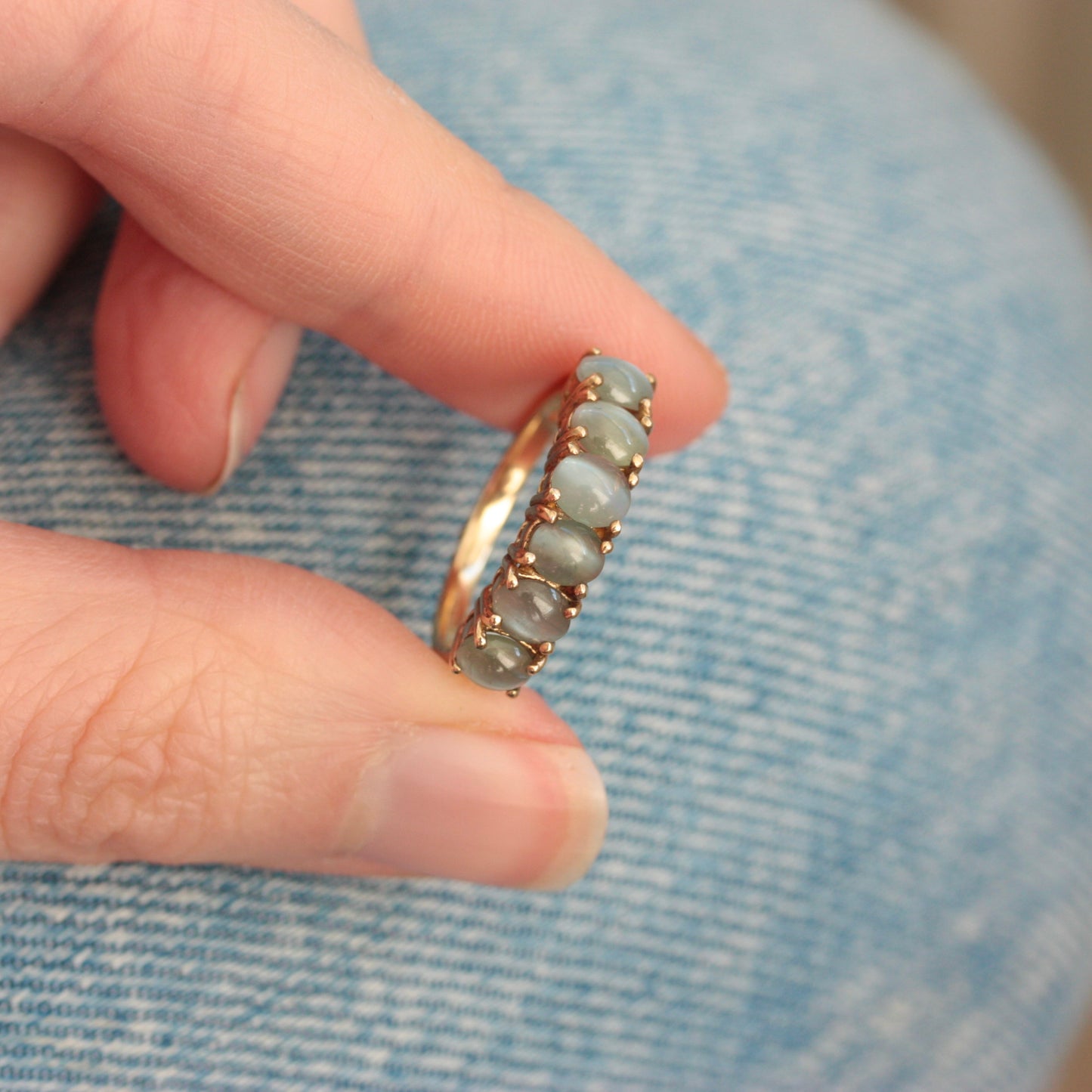 second hand 9ct gold chrysoberyl ring