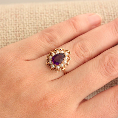 vintage 1970s rope frame cluster ring