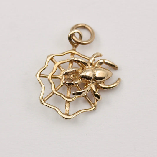 second hand spider web and articulated spider charm