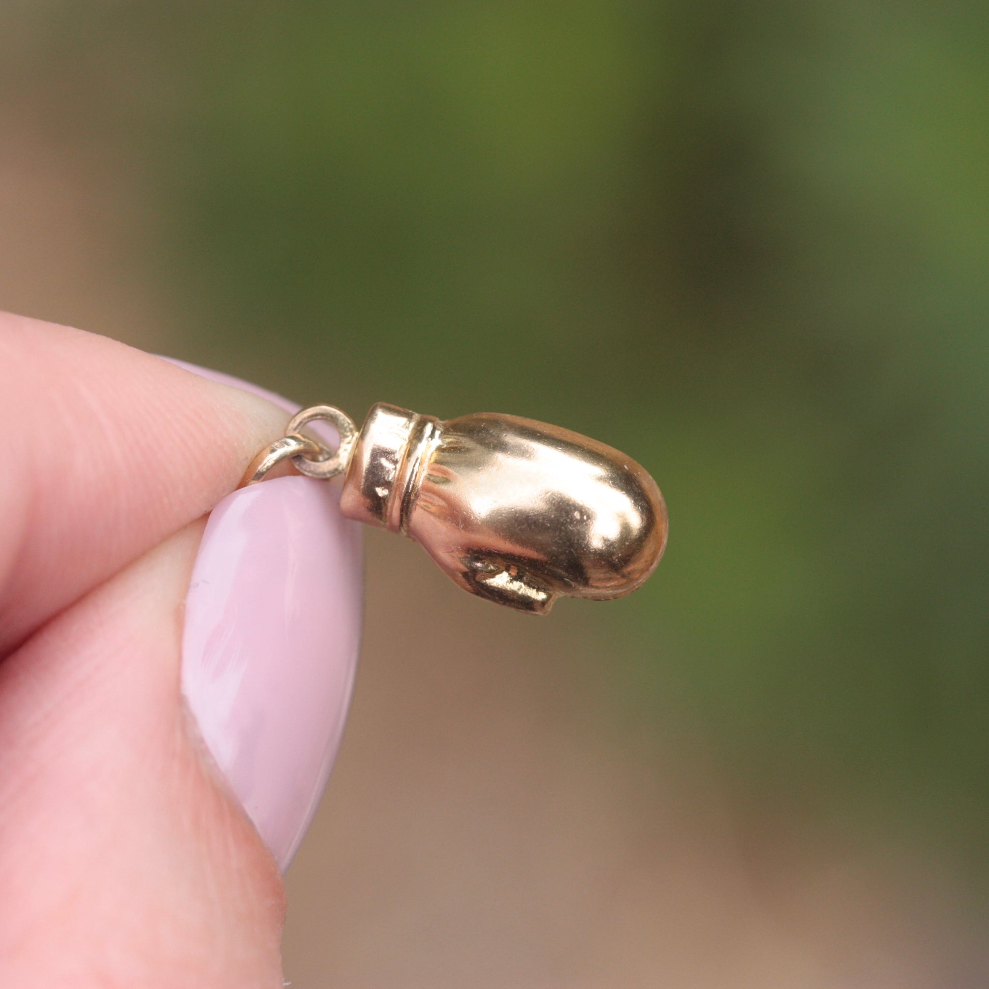 vintage gold boxing themed charm