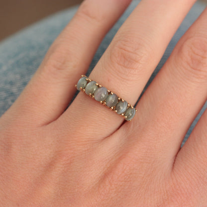 pre-owned 9ct gold 6 stone ring