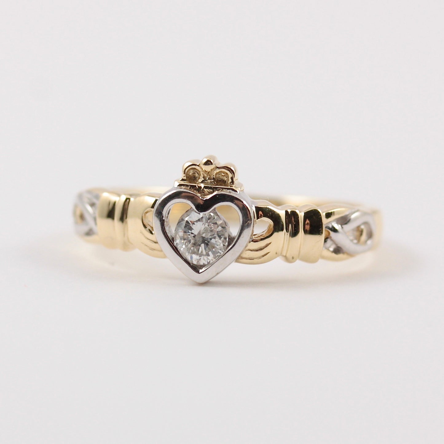 two tone gold claddagh ring