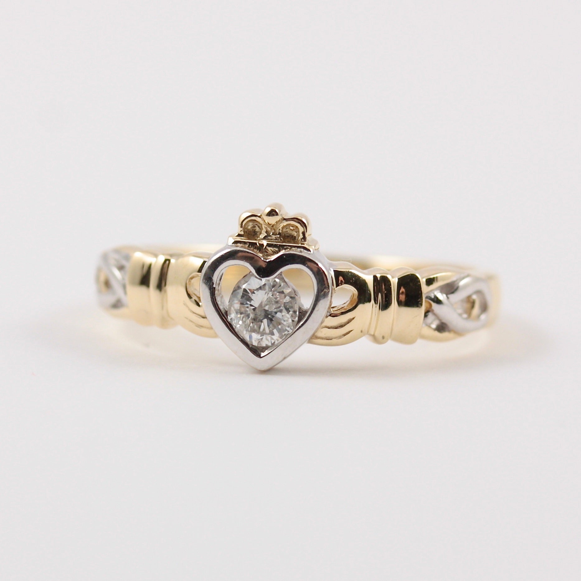 two tone gold claddagh ring