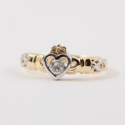 two tone gold claddagh ring