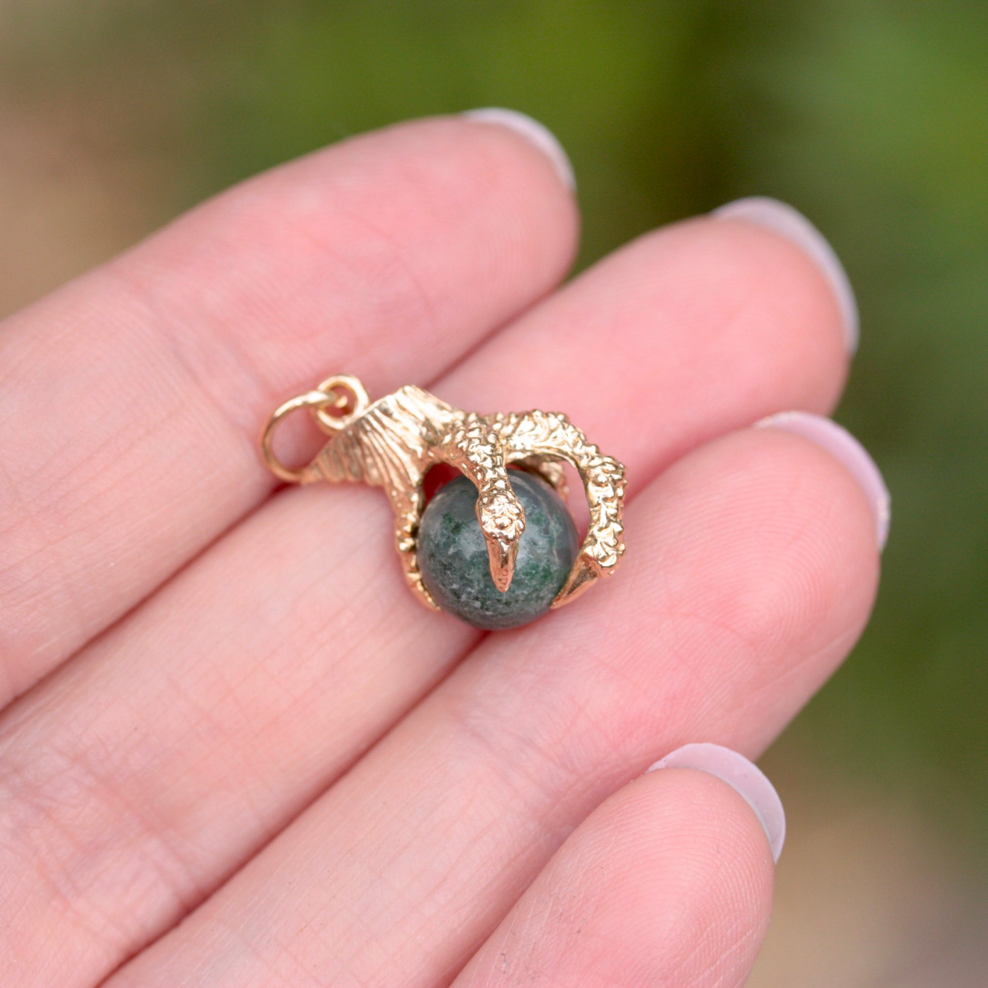 vintage gold claw charm
