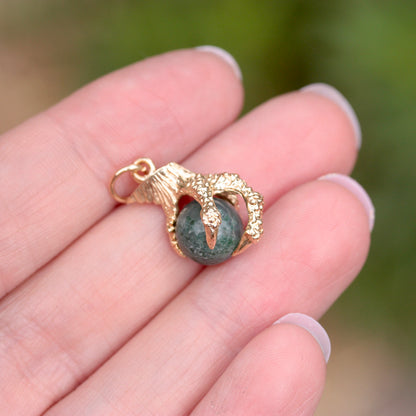 vintage gold claw charm