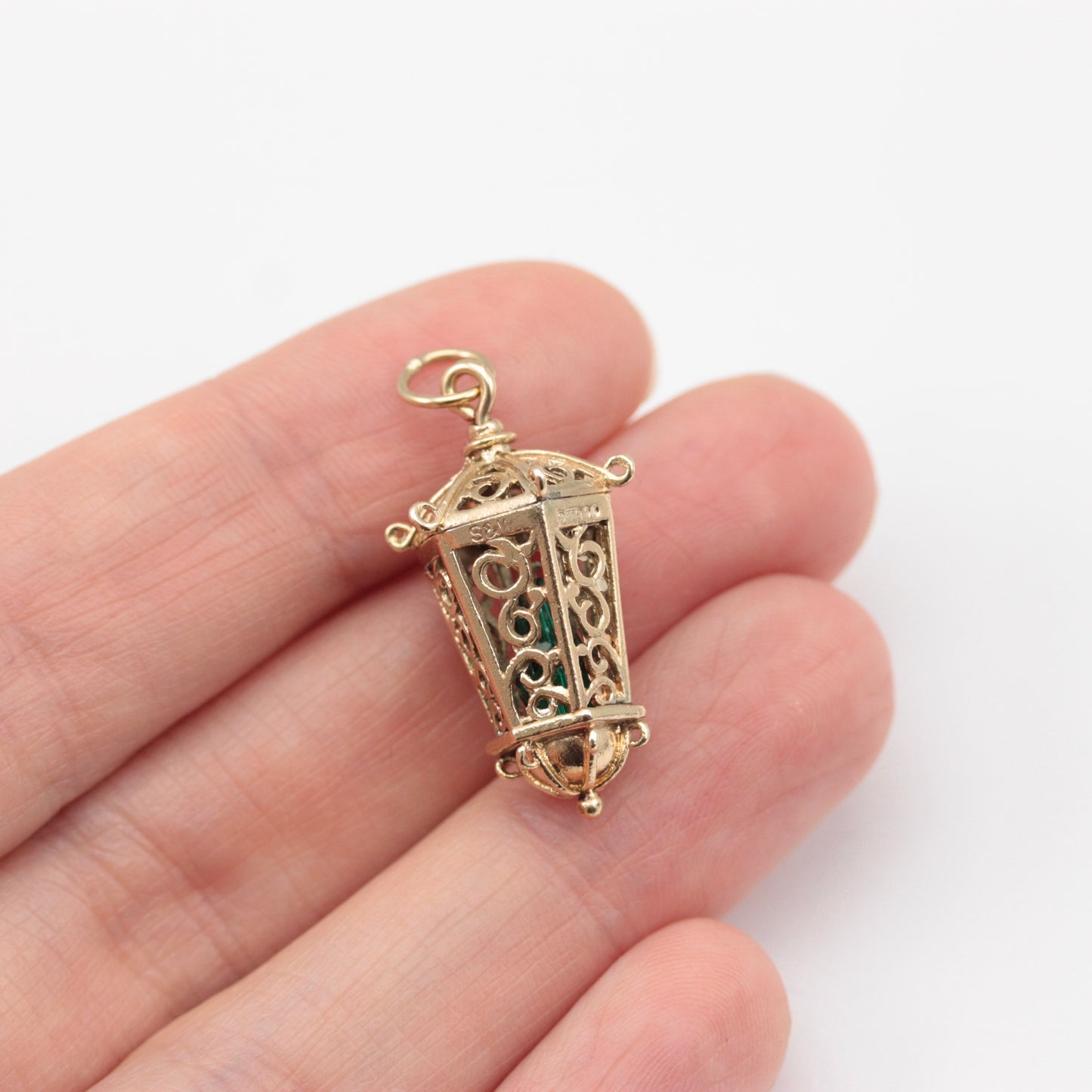 1960s gold lantern charm