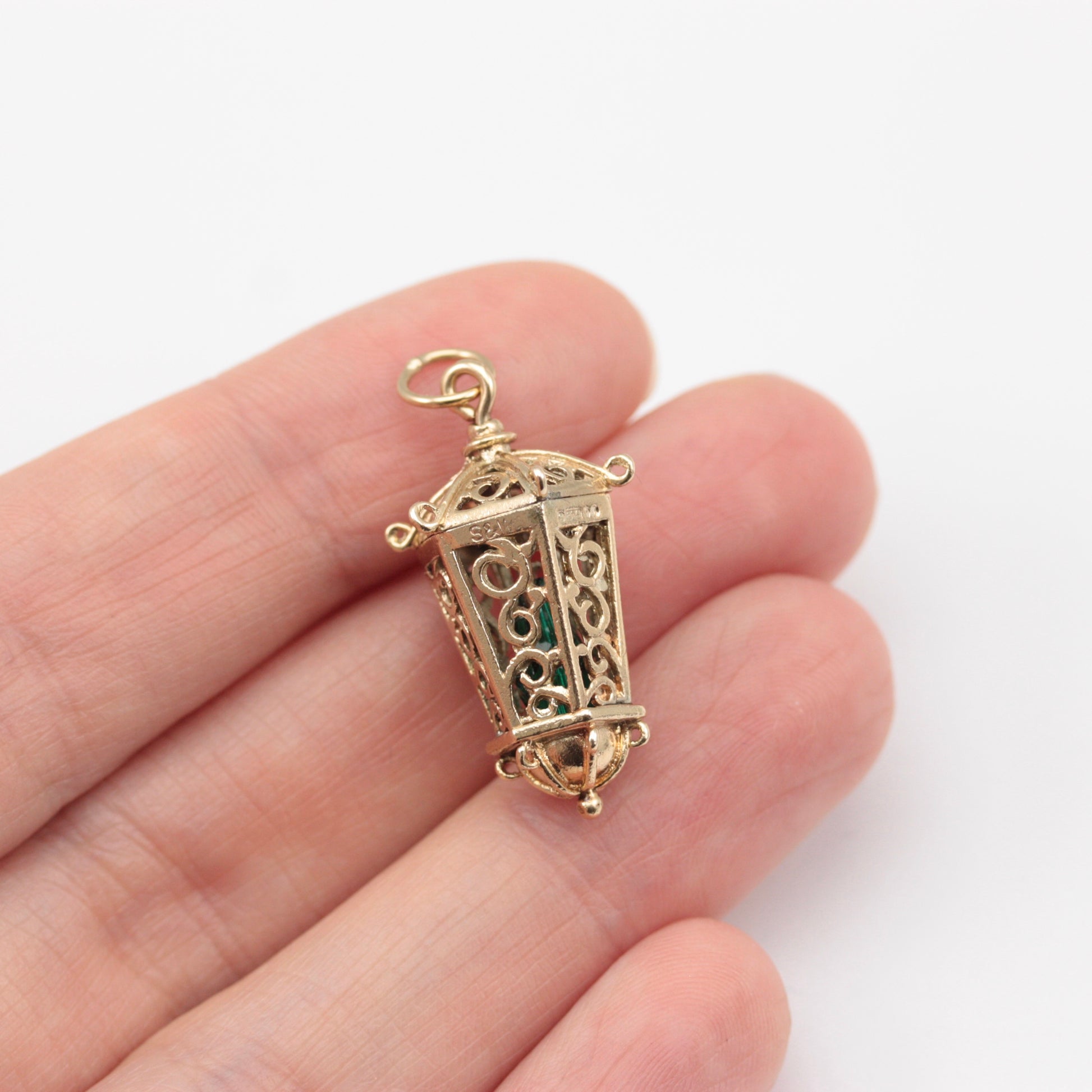 1960s gold lantern charm