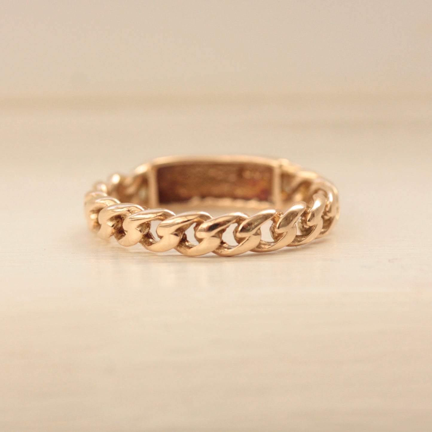 Vintage 9ct Gold 'Identity' Curb Chain Ring, 1978