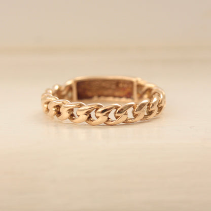 Vintage 9ct Gold 'Identity' Curb Chain Ring, 1978