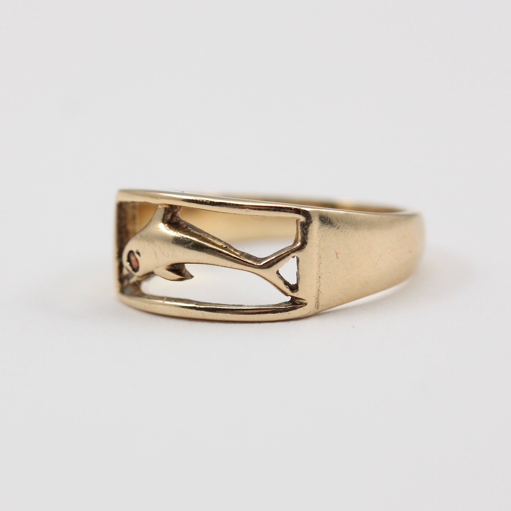 second hand 9ct gold dolphin ring