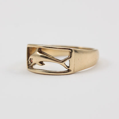second hand 9ct gold dolphin ring