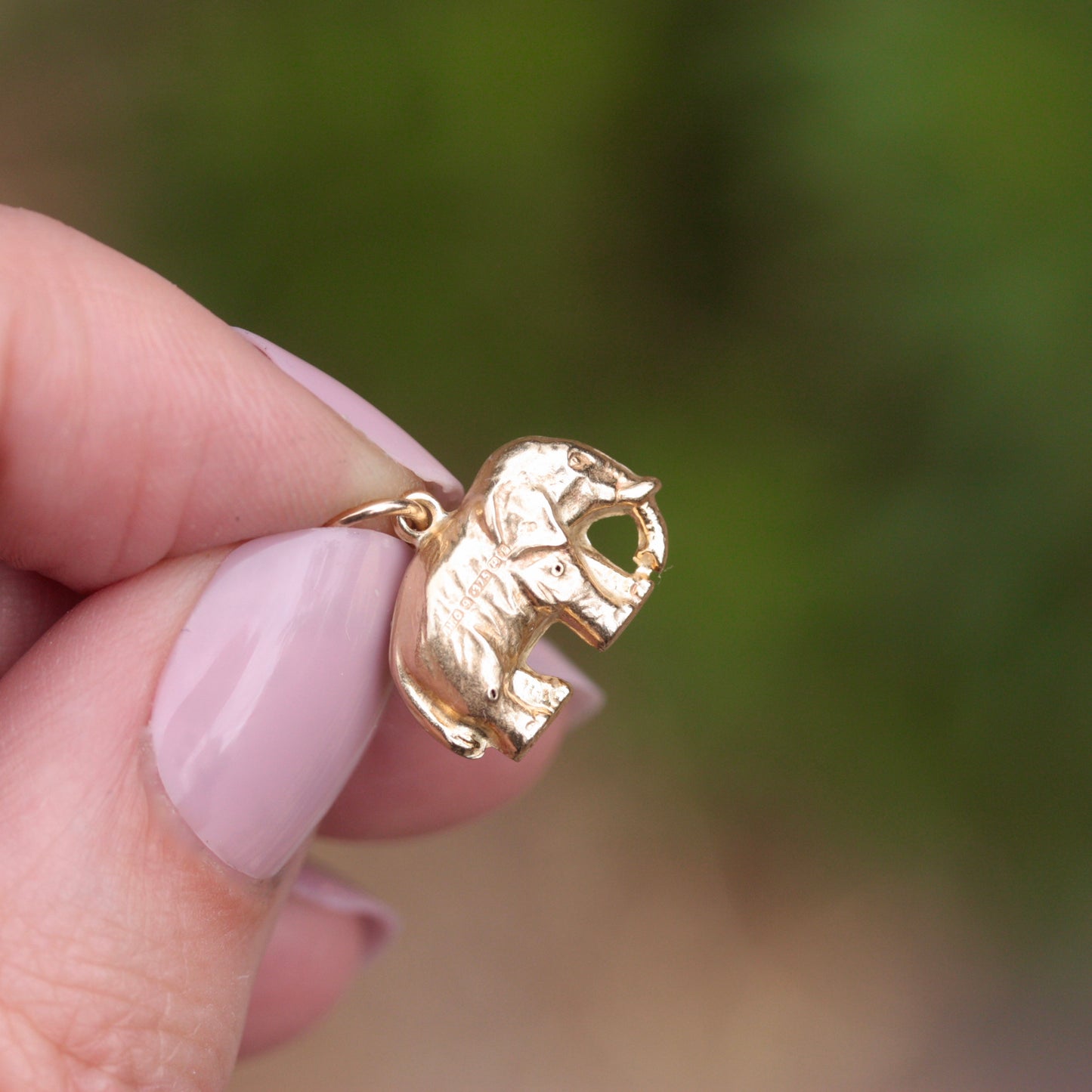 vintage gold elephant charm