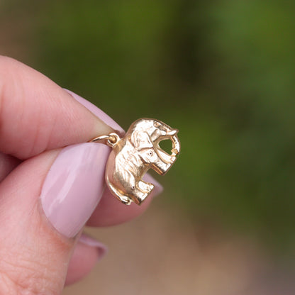 vintage gold elephant charm
