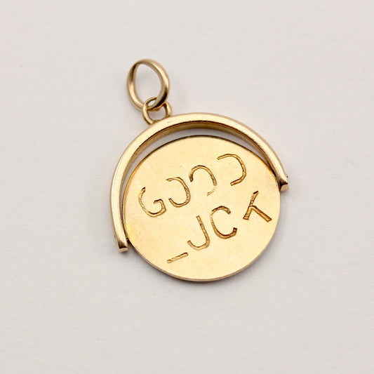 vintage 9ct gold good luck spinner charm