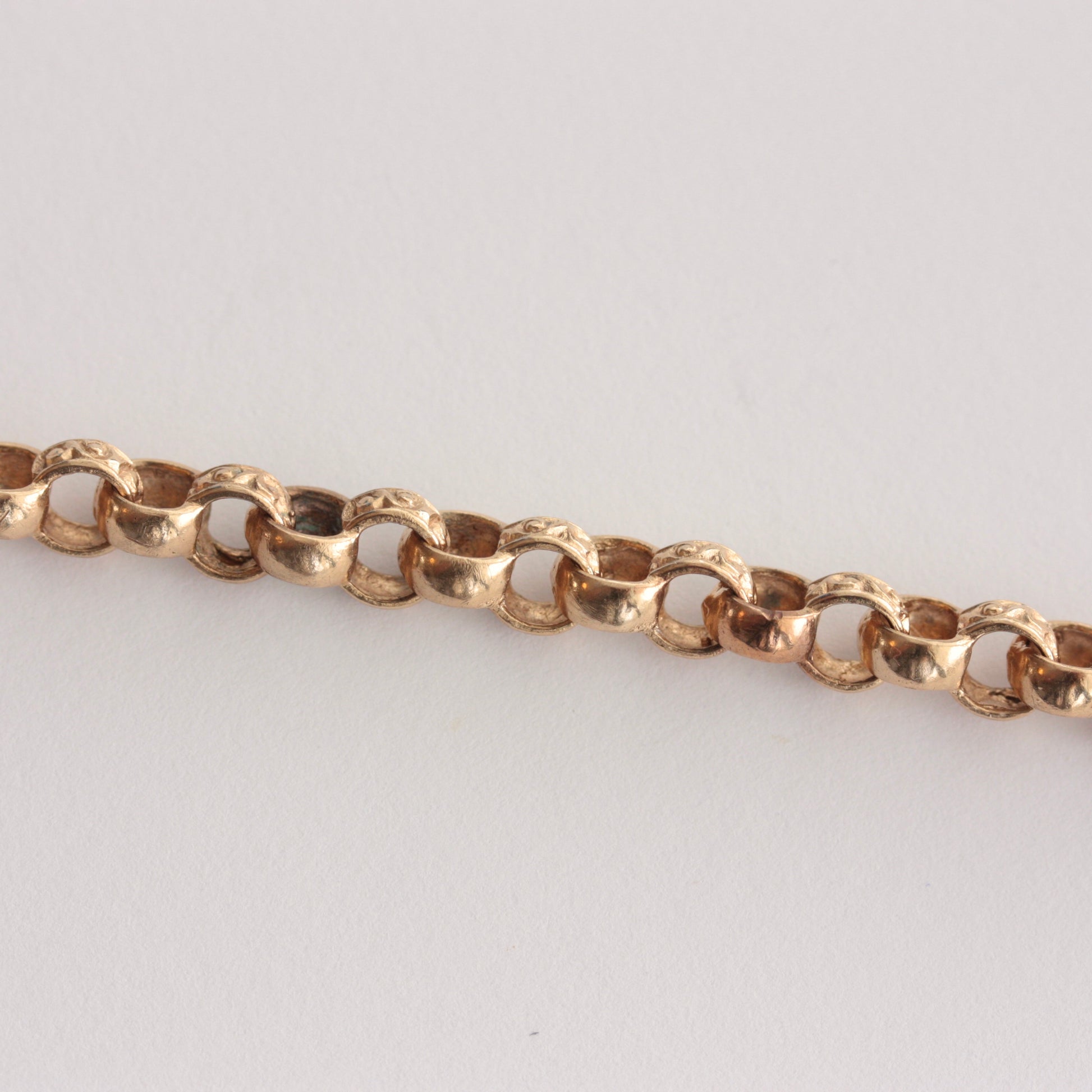 patterned 9ct gold belcher bracelet