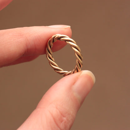 vintage 9ct gold rope twist rings