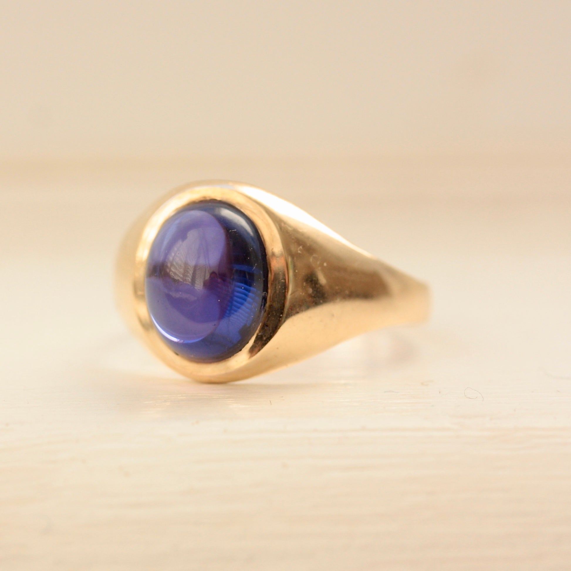 vintage synthetic sapphire ring