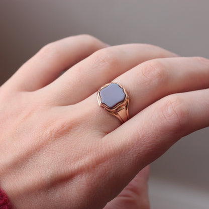 antique sardonyx shield signet ring
