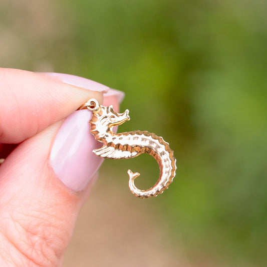 vintage seahorse charm