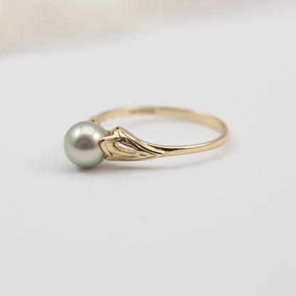 9ct gold vintage pearl ring