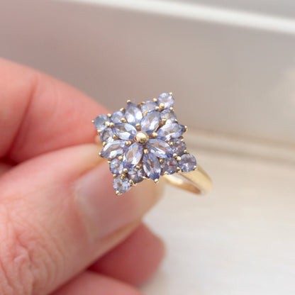 second hand tanzanite gold ring