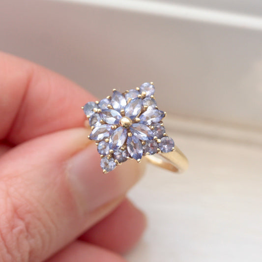 second hand tanzanite gold ring