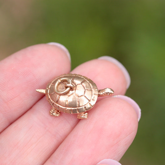 vintage gold tortoise charm