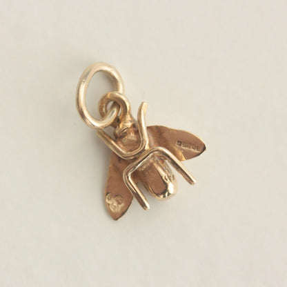 vintage 9ct gold bumble bee charm